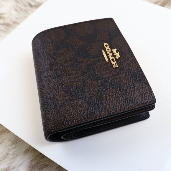 NWT Coach Snap Wallet In Signature Canvas CW789 IMXAQ - Picture 8 of 12